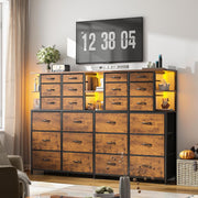 Dresser for Bedroom with LED Lights, 12 Drawers Bedroom Dresser,