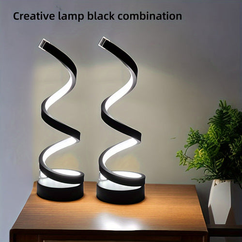 Sleek Spiral LED Desk Lamp  USB Powered Adjustable Brightness