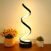 Sleek Spiral LED Desk Lamp  USB Powered Adjustable Brightness