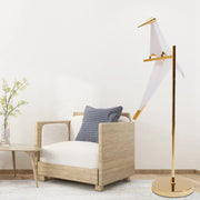 Led Bird Paper Floor Lamp Home Deco Modern Gold Standing Lamp Bedroom
