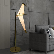Led Bird Paper Floor Lamp Home Deco Modern Gold Standing Lamp Bedroom