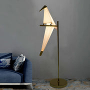 Led Bird Paper Floor Lamp Home Deco Modern Gold Standing Lamp Bedroom