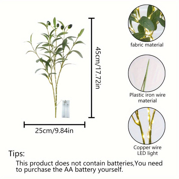 Elegant Olive Branch LED Lamp for Festive Ambiance