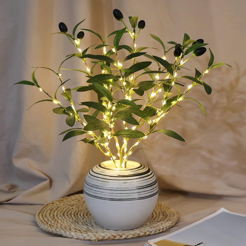 Elegant Olive Branch LED Lamp for Festive Ambiance