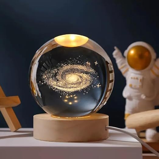 Shri Laxmi enterprises 3D Galaxy Crystal Ball Night Lamp - Engraved